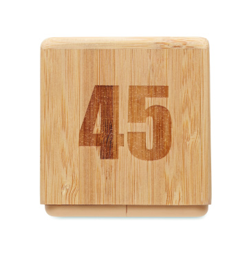 Logo trade promotional products picture of: Bamboo twist snooze timer