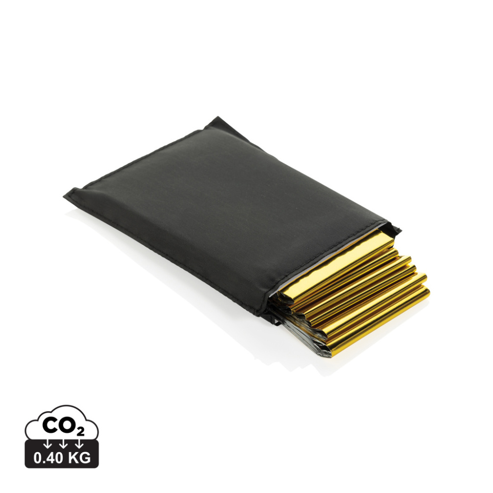 Logo trade advertising products image of: Solra emergency blanket in RCS recycled RPET pouch