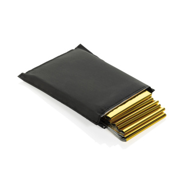Logo trade promotional gifts picture of: Solra emergency blanket in RCS recycled RPET pouch