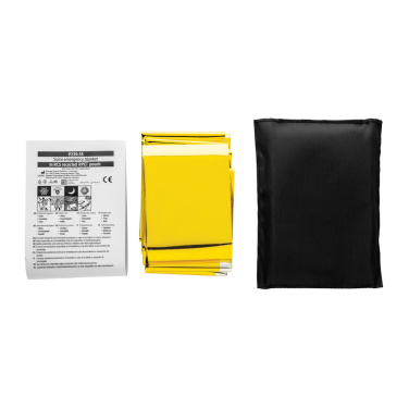Logo trade promotional items image of: Solra emergency blanket in RCS recycled RPET pouch