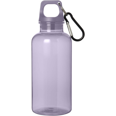 Logo trade corporate gifts image of: Oregon 400 ml RCS certified recycled plastic water bottle with carabiner