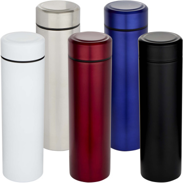 Logo trade business gifts image of: Taylor 450 ml double wall stainless steel flask with tea strainer