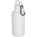 Oregon 400 ml solid colour RCS recycled plastic water bottle with carabiner, White
