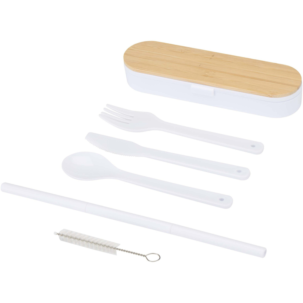Logo trade promotional gift photo of: Runa cutlery set with bamboo lid