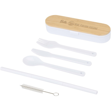 Logo trade promotional giveaways image of: Runa cutlery set with bamboo lid
