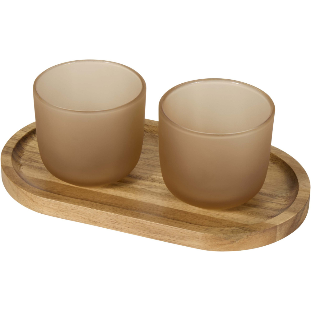 Logotrade promotional gifts photo of: Male wooden serving tray and glass cups set