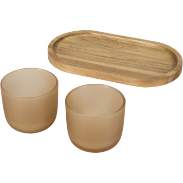 Logotrade promotional gifts photo of: Male wooden serving tray and glass cups set