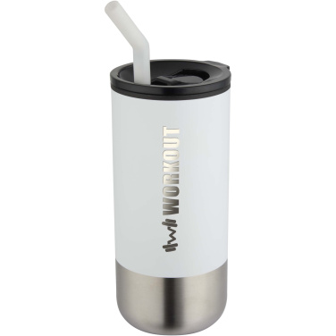 Logo trade promotional merchandise photo of: Grayson 480 ml RCS recycled insulated tumbler with straw