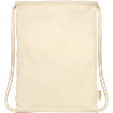 Logo trade promotional merchandise picture of: Odisha 100 g/m² OCS organic drawstring bag 5L