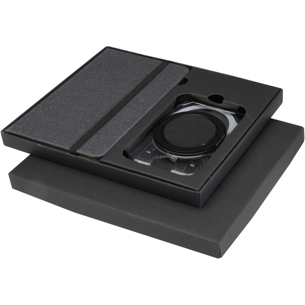 Logo trade promotional gifts image of: Kern A6 hard cover notebook and MagSafe wallet gift set