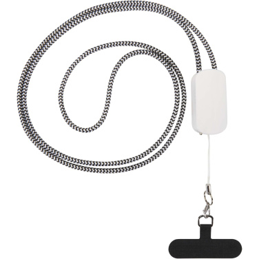 Logo trade business gifts image of: Anser recycled plastic smartphone lanyard with 27W 5-in-1 built-in cable