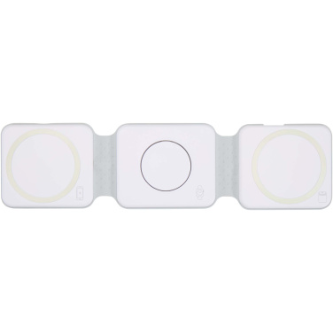 Logo trade promotional merchandise picture of: Armus 3-in-1 15W recycled plastic foldable wireless charger