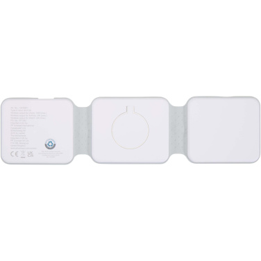 Logo trade business gift photo of: Armus 3-in-1 15W recycled plastic foldable wireless charger