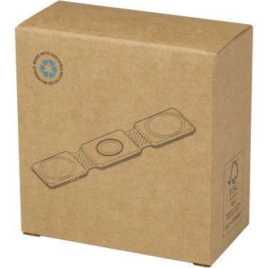 Logo trade corporate gifts image of: Armus 3-in-1 15W recycled plastic foldable wireless charger