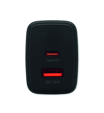 Logotrade promotional gift image of: EU 2-pole wall adapter/charger