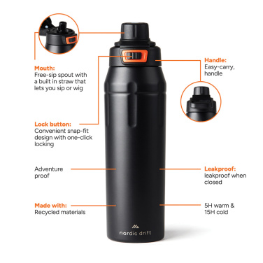 Logotrade advertising product picture of: Nordic Drift Trail RCS Insulated Lockable Sports Bottle