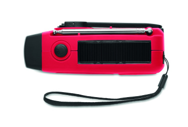 Logo trade corporate gifts image of: Portable radio SOS with LED torch