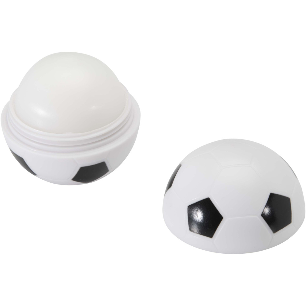 Logo trade corporate gifts picture of: Zuri football-shaped vanilla lip balm with SPF 15