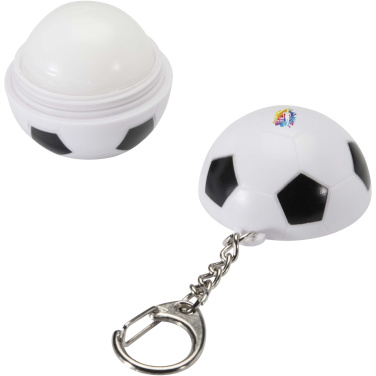 Logotrade advertising product image of: Rami football-shaped vanilla lip balm with SPF 15 and keychain
