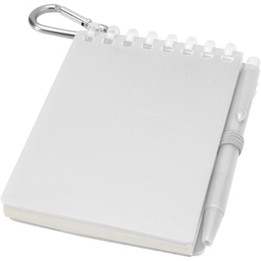 Logo trade promotional merchandise picture of: Lig Mini recycled outdoor soft cover notebook and ballpoint pen set (black ink)