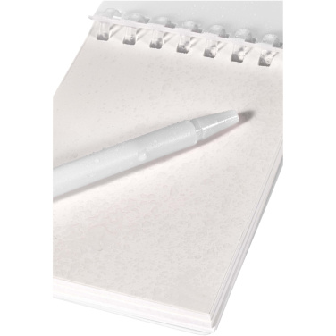 Logo trade promotional merchandise picture of: Lig Mini recycled outdoor soft cover notebook and ballpoint pen set (black ink)