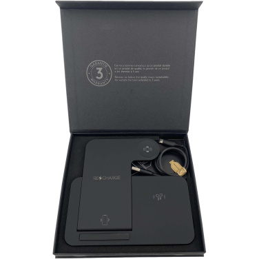 Logo trade corporate gift photo of: SCX.design W28 3-in-1 wireless charging base with phone stand