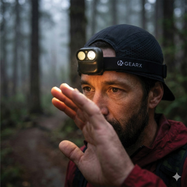 Logo trade corporate gift photo of: Gear X RCS rPlastic head torch with motion sensor
