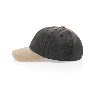 Logo trade promotional merchandise picture of: BEAU AWARE™ Washed 6 panel 270gsm cotton twill two tone cap