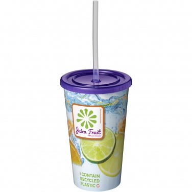 Logotrade reklaamkingid pilt: Brite-Americano® 350 ml topeltseintega joogitops kõrrega