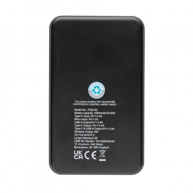 Logo trade reklaamkingituse pilt: RCS taaskasutatud plastist 5000 mAh 5W juhtmevaba akupank
