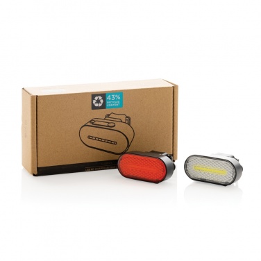 Logotrade reklaamtoote foto: Lumino RCS taaskasutatud plastikust USB-taaslaetav rattatulede komplekt