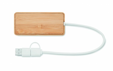 Logo trade firmakingi pilt: Bambusest USB 3 pordiga jaotur