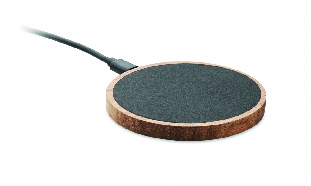 Logotrade meened pilt: Akaatsiapuidust juhtmeta laadija 15W