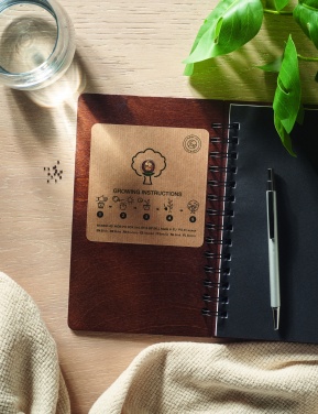 Logo trade firmakingi pilt: A5 kasepuidust märkmik GROWBOOK™