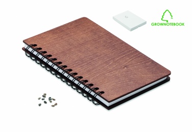 Logotrade meened pilt: A5 kasepuidust märkmik GROWBOOK™