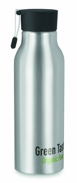 Logo trade reklaamkingi pilt: Ühekordse seinaga 500 ml alumiiniumist pudel, PP-kork ja silikoonist rihmaga