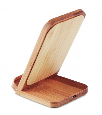 Logotrade ärikingi foto: Bambusest juhtmevaba laadimisalus 5W WIRESTAND