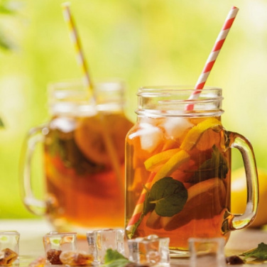 Logo trade firmakingid foto: Käepideme ja kaanega joogiklaas TREVISO 450 ml