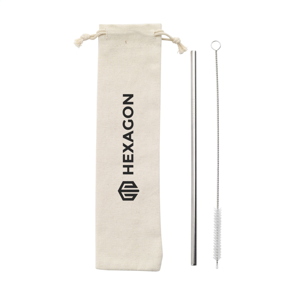 Logotrade firmakingi foto: Korduvkasutatav ECO Straw Set roostevabast terasest joogikõrs