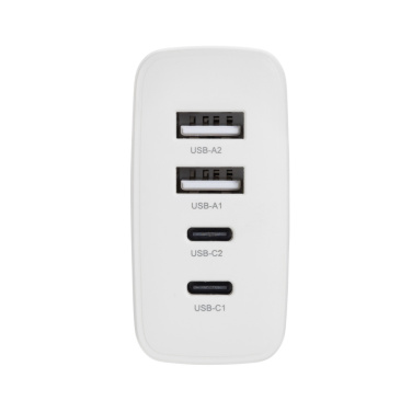 Logo trade reklaamkingituse pilt: TravelCharge Pro RCS plastikust reisilaadija USB C-ga
