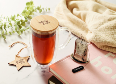 Logotrade meene foto: Topeltseinaga klaasist kruus kaanega 450ml