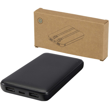 Logo trade firmakingi pilt: Adhil 10 000 mAh 10W taaskasutatud plastist akupank kahe sisseehitatud kaabliga