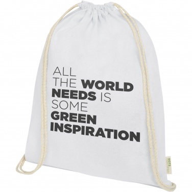 Logotrade liikelahja mainoslahja kuva: Orissa 100 g/m² organic cotton drawstring bag 5L