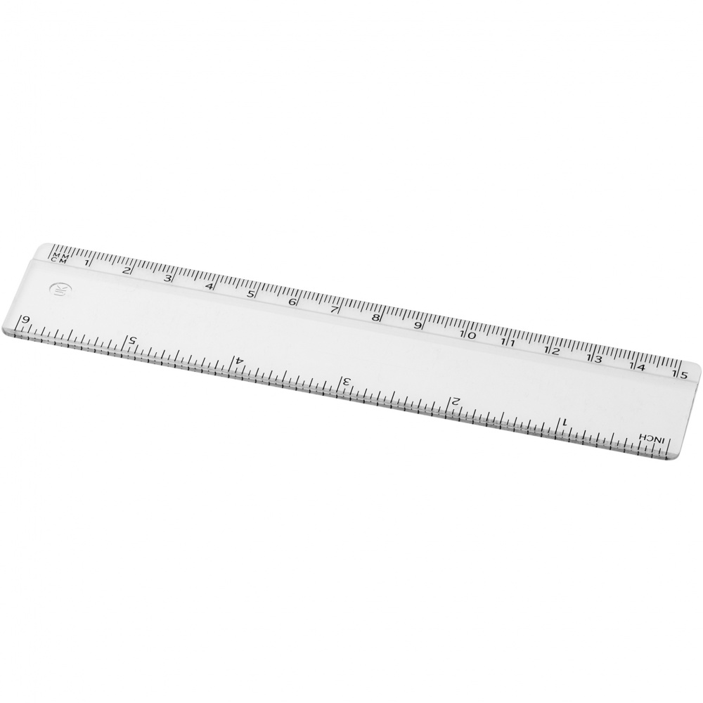 Logotrade liikelahja mainoslahja kuva: Renzo-viivain, 15 cm, muovinen