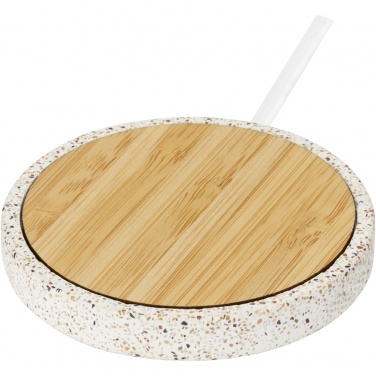 Logo trade mainoslahja ja liikelahja tuotekuva: Terrazzo 10 W:n langaton latausalusta bambusta