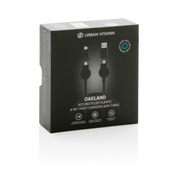 Logotrade liikelahja tuotekuva: Oakland RCS 1.2m 6-in-1 nopean latauksen 45W kaapeli