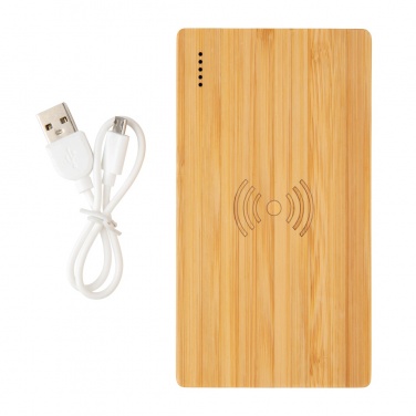Logotrade mainoslahjat ja liikelahjat tuotekuva: Bamboo 4000 mAh:n langaton 5W varavirtalähde