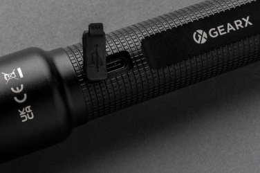 Logotrade mainostuote tuotekuva: Gear X iso USB-uudelleenladattava taskulamppu