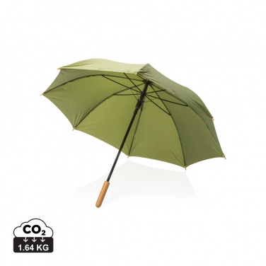 Logotrade liikelahjat mainoslahjat tuotekuva: 23" Impact AWARE™ RPET 190T auto-open bambusateenvarjo