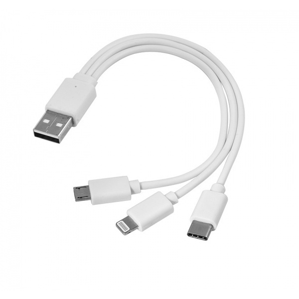 Logo trade liikelahjat tuotekuva: 3 in 1 USB-kaapeli tyyppi c + micro USB + lightning